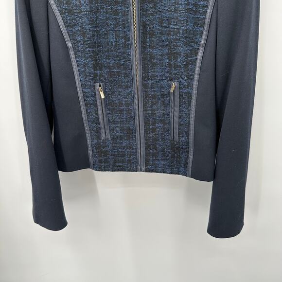 ETCETERA Navy Full Zip Blazer with Gold Hardware // 2 - Picture 5 of 8